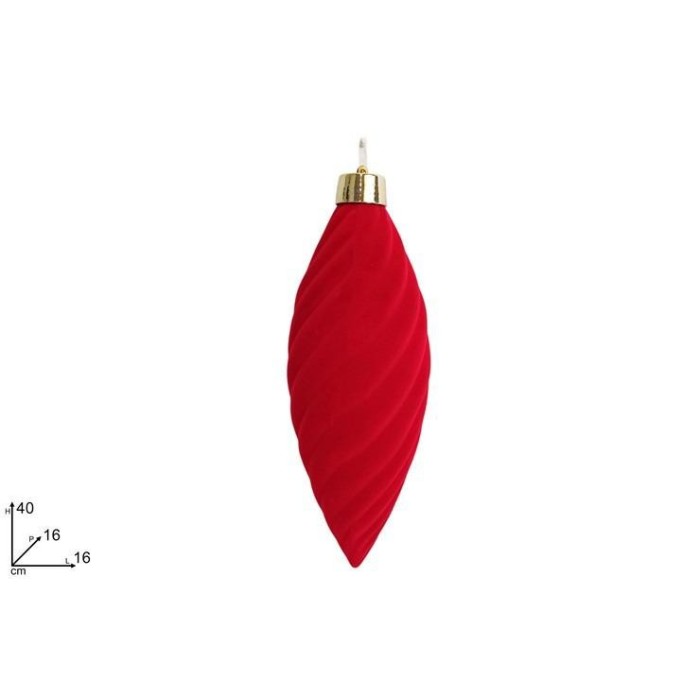 APPENDINO GOCCIA 40CM VELLUTO ROSSA